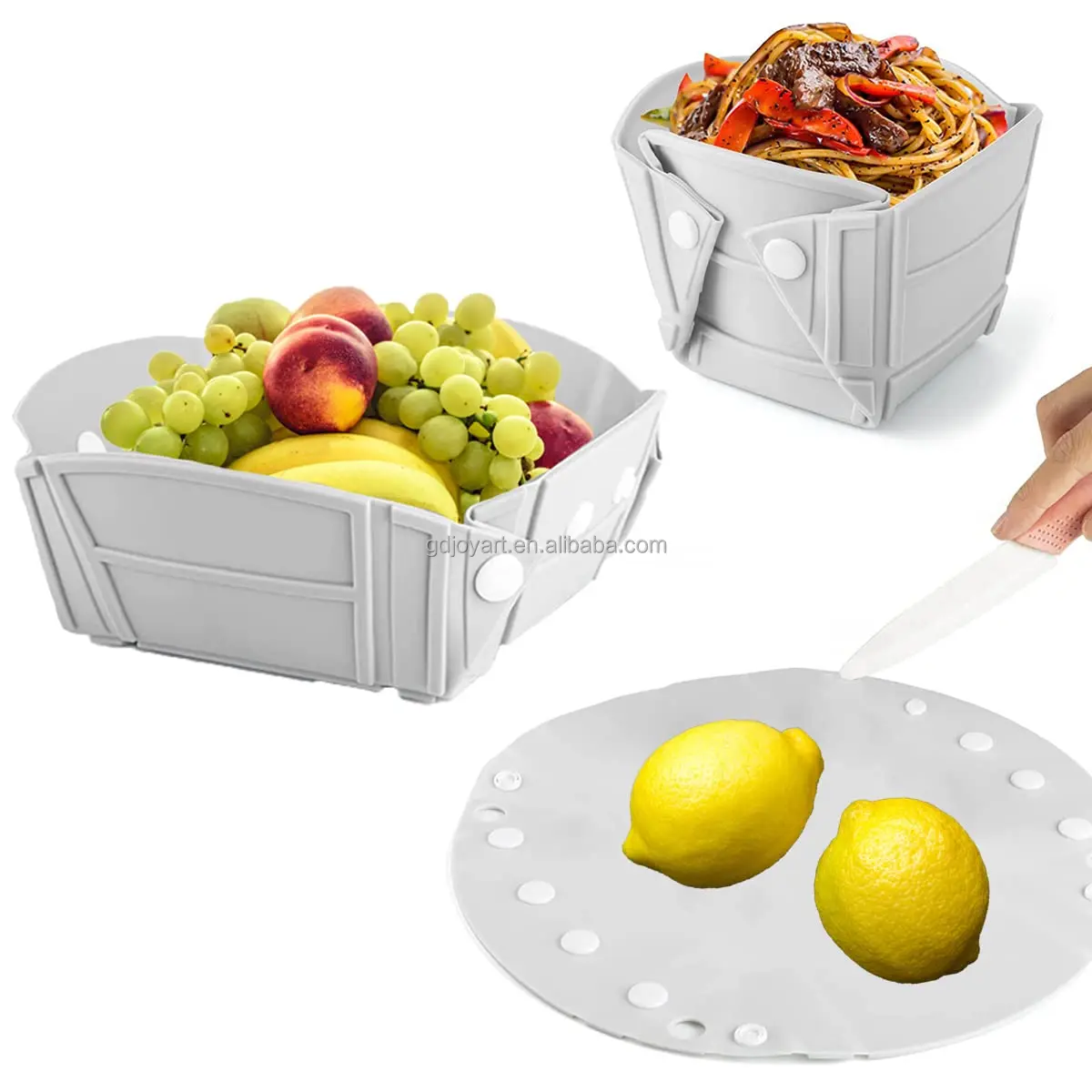 Multi functional Cutting Board Thick Reusable Tableware Camping Mess Kit Food grade Silicone Outdoor Picnic Dinnerware Set