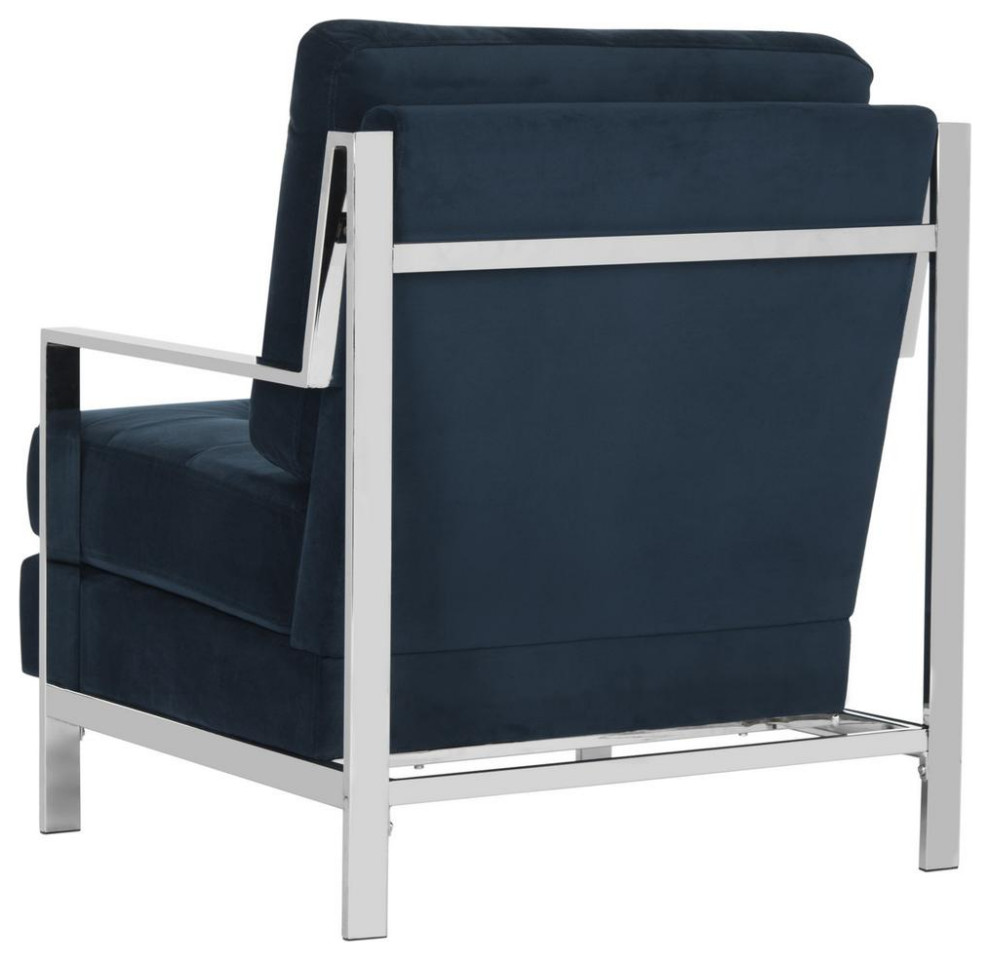 Walden modern tufted velvet chrome accent chair  FOX6279B   Modern   Accent Chests And Cabinets   by BisonOffice  Houzz