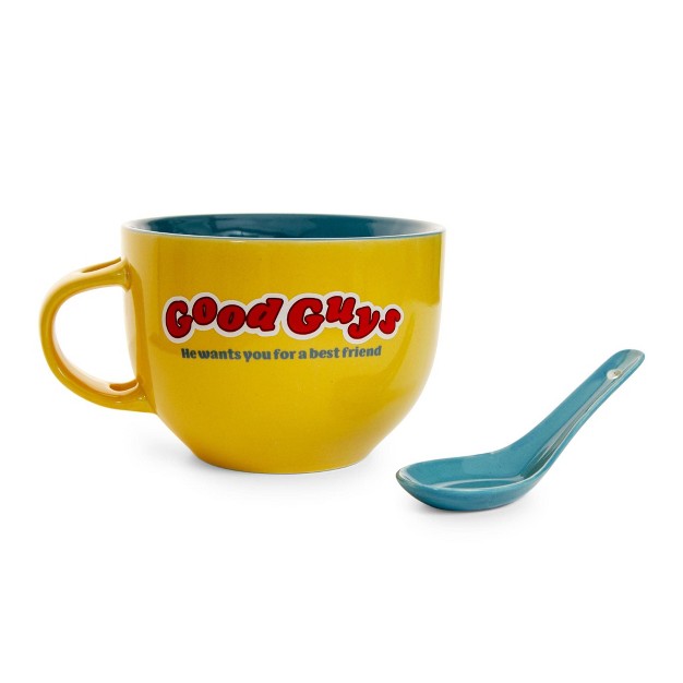 Ceramic Soup Mug With Spoon Holds 24 Ounces