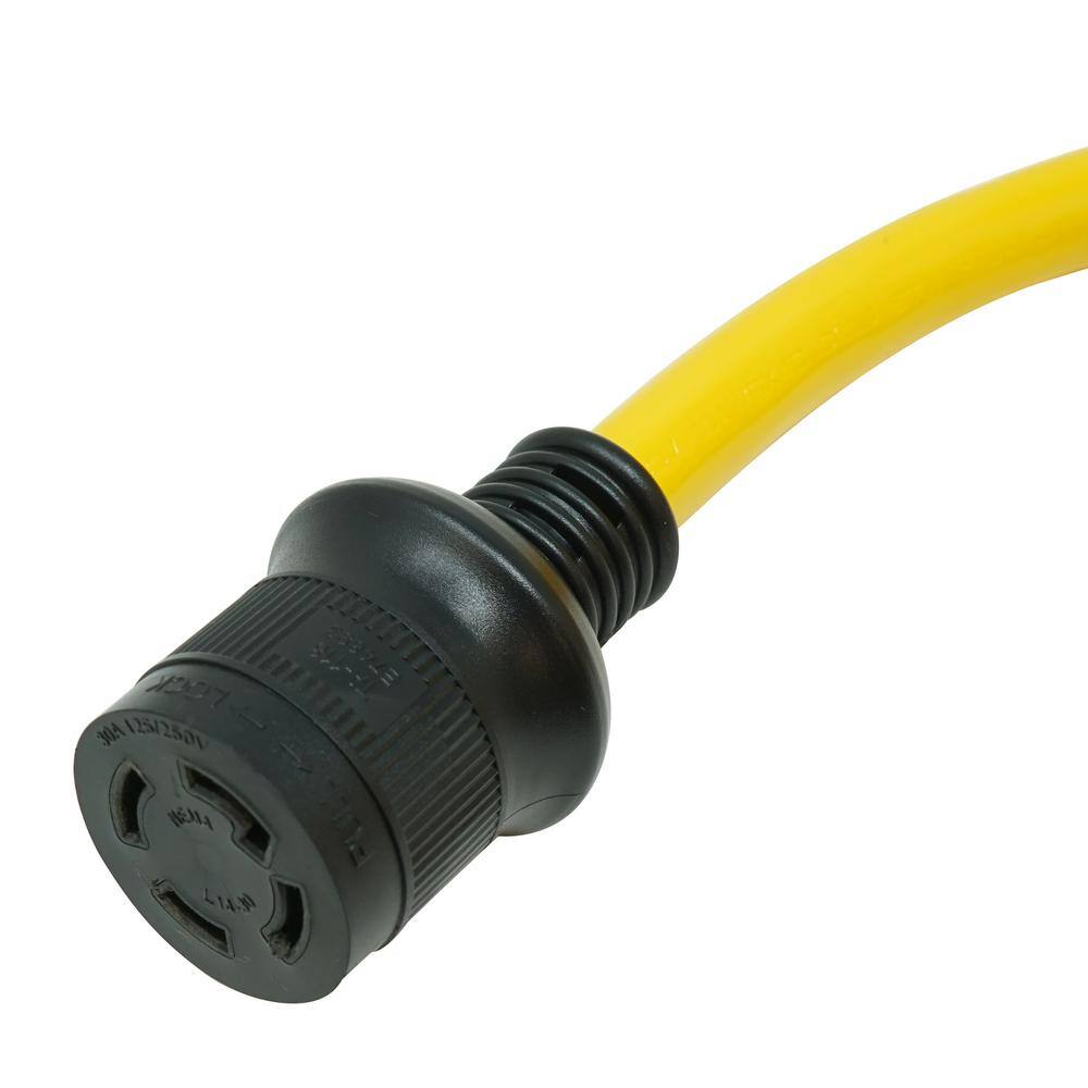 Yellow Jacket 25 ft. 104 Premium SJTW 30-Amp Power Distribution Outdoor Heavy-Duty Twist-Lock Generator Extension Cord 1493