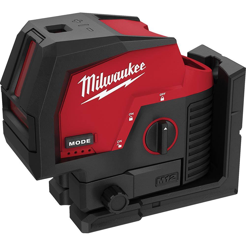 MW M12 12-Volt Lithium-Ion Cordless Green 125 ft. Cross Line  Plumb Points Laser Level (Tool-Only) w Laser Distance Meter 3622-20-48-22-9802