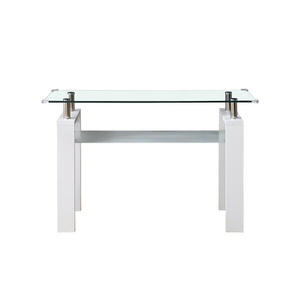 MDF Console Table， Tempered Glass Top