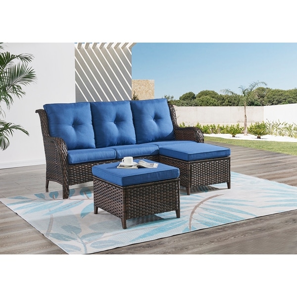 Pocassy 5Piece Patio Furniture Set with Ottomans