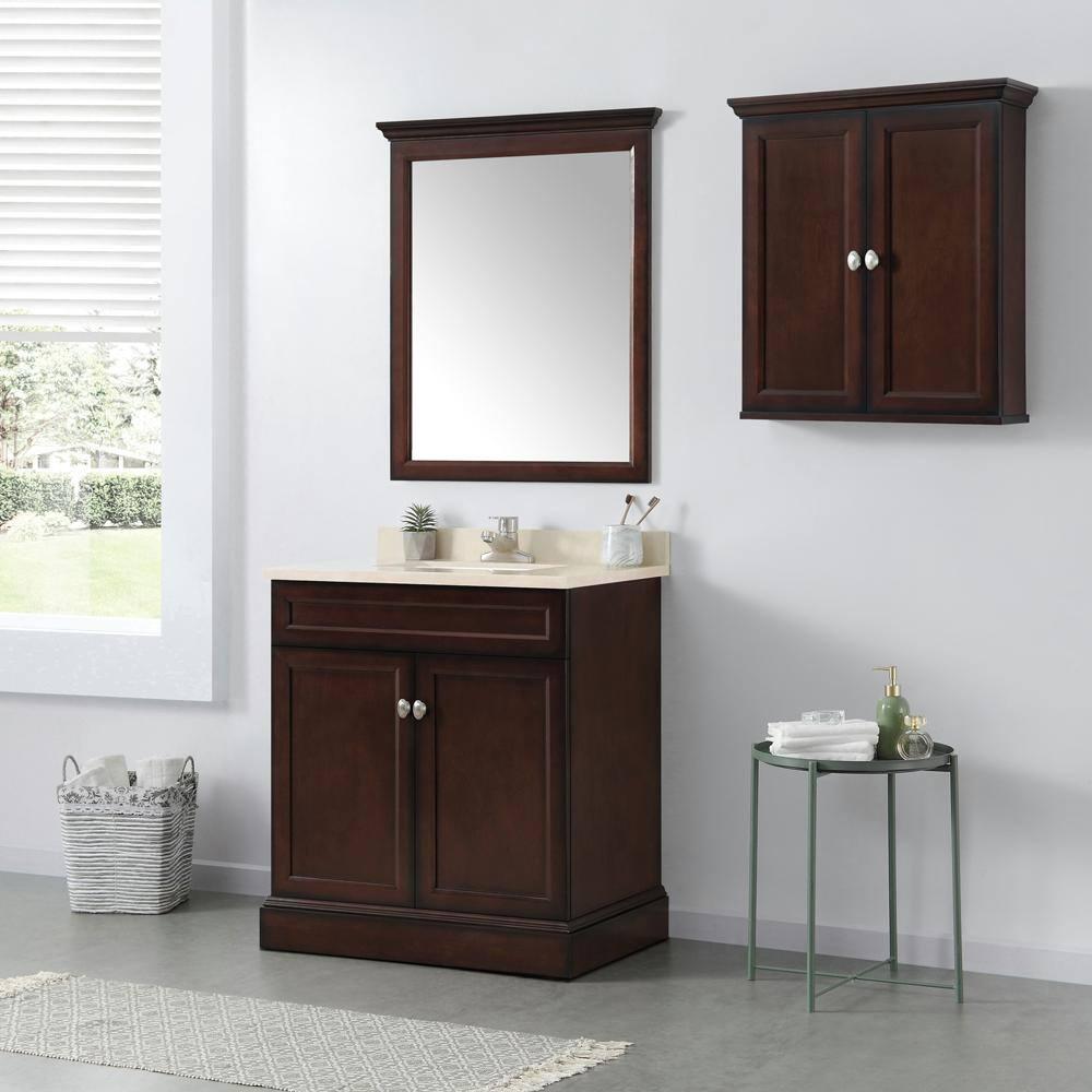 Home Decorators Collection Teagen 25 in W Wall Cabinet in Dark Espresso