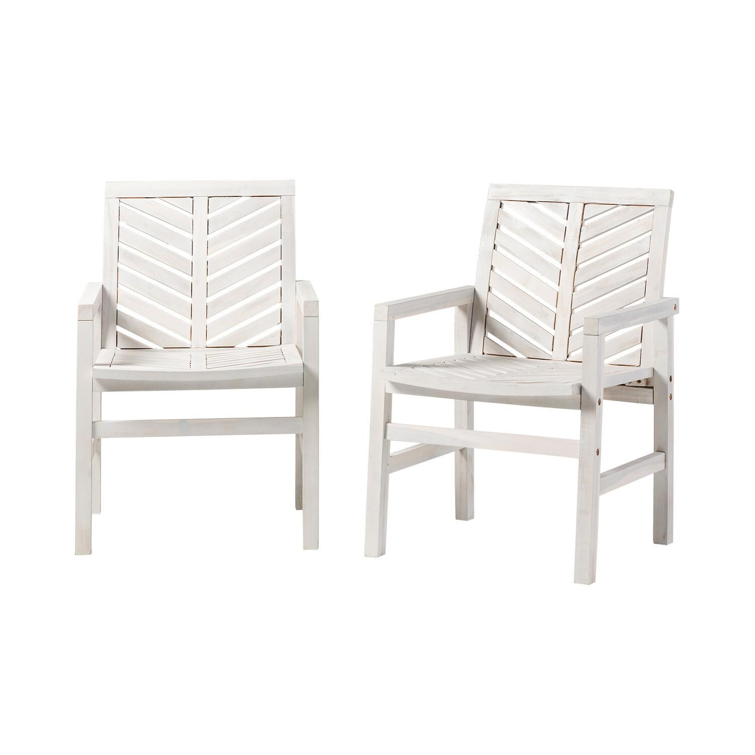 Ultimate Patio Wishlake 2 Piece Acacia Patio Dining Arm Chair Set