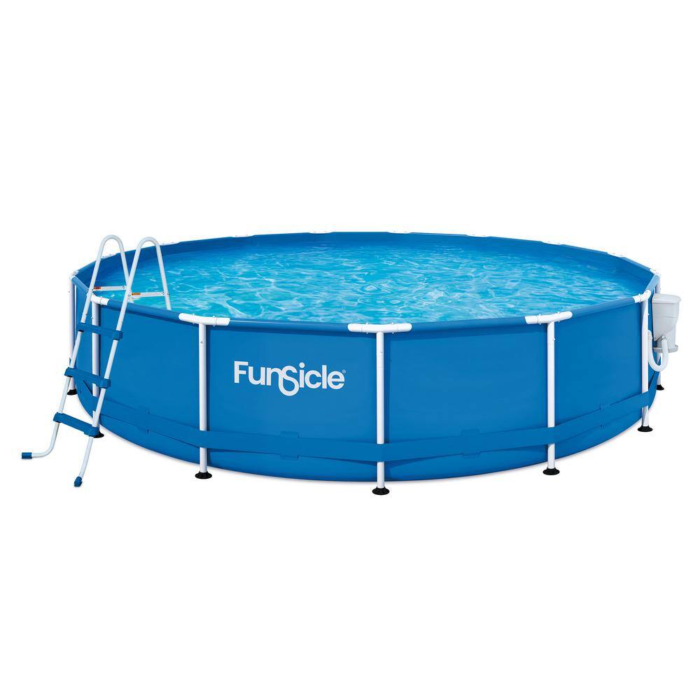 Funsicle 15 ft. Round 36 in. Deep Metal Frame Above Ground Pool with Pump Blue P2001536F