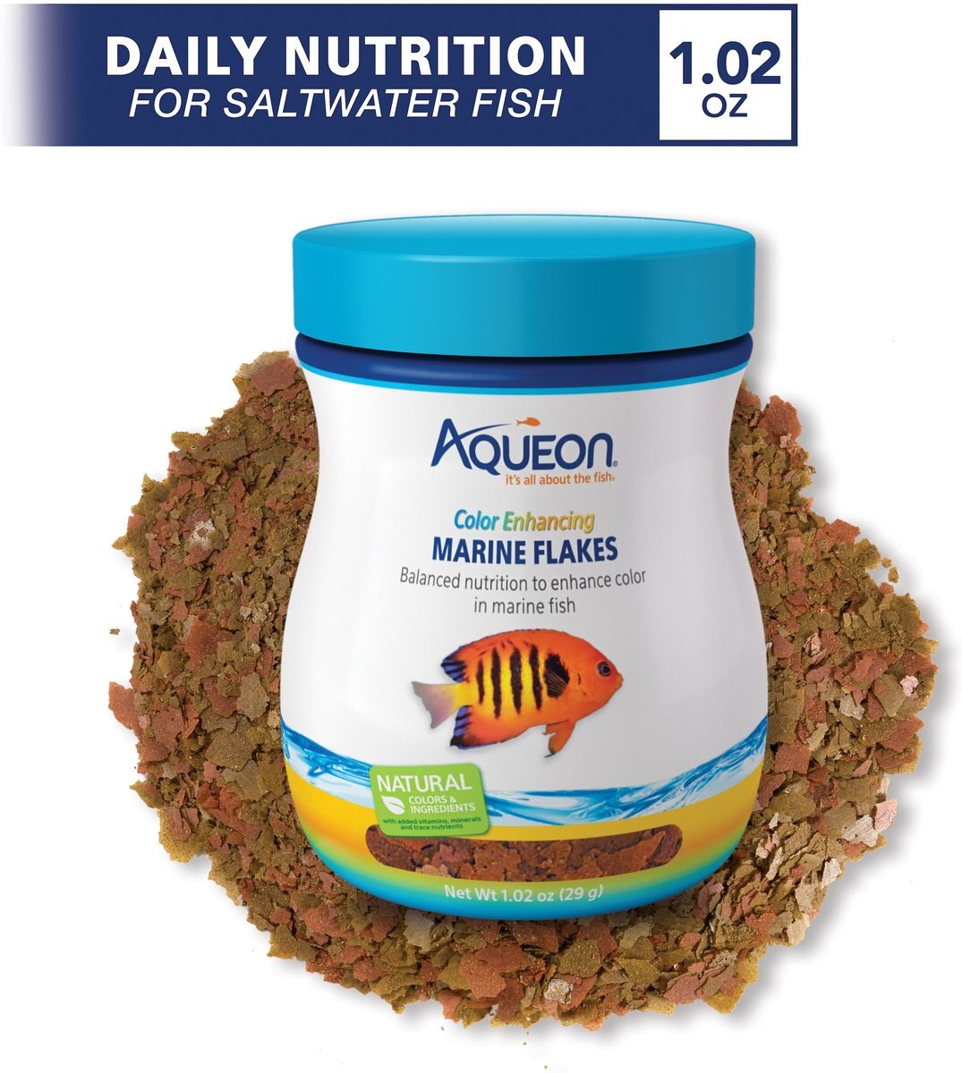 Aqueon Color Enhancing Marine Flakes Fish Food