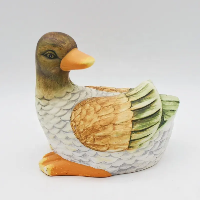 Factory custom wholesales garden animal duck ceramic garden outdoor ornament decoration