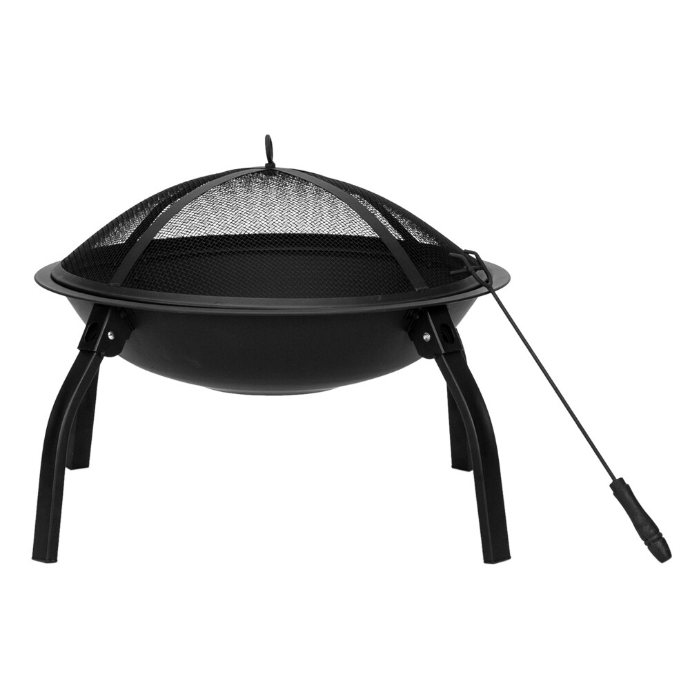 Four   legged Folding Iron Brazier Wood Burning Fire Pit