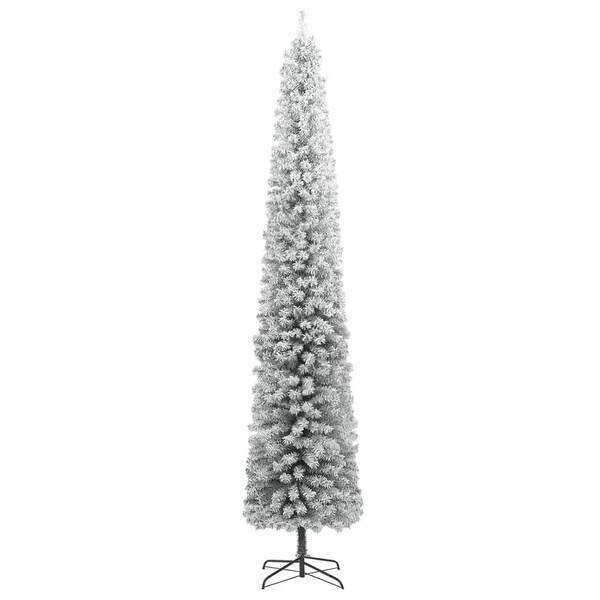 vidaXL Christmas Tree Decoration Artificial Slim Tree with Stand Green PVC