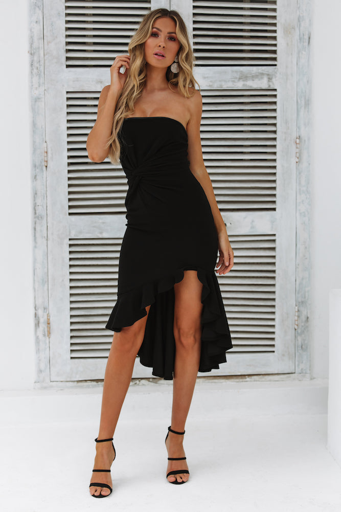 Night Shine Midi Dress Black