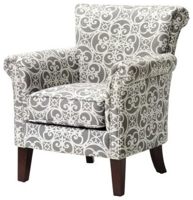 Madison Park Brooke Accent Chair  Grey   Mediterranean   Armchairs And Accent Chairs   by Olliix  Houzz