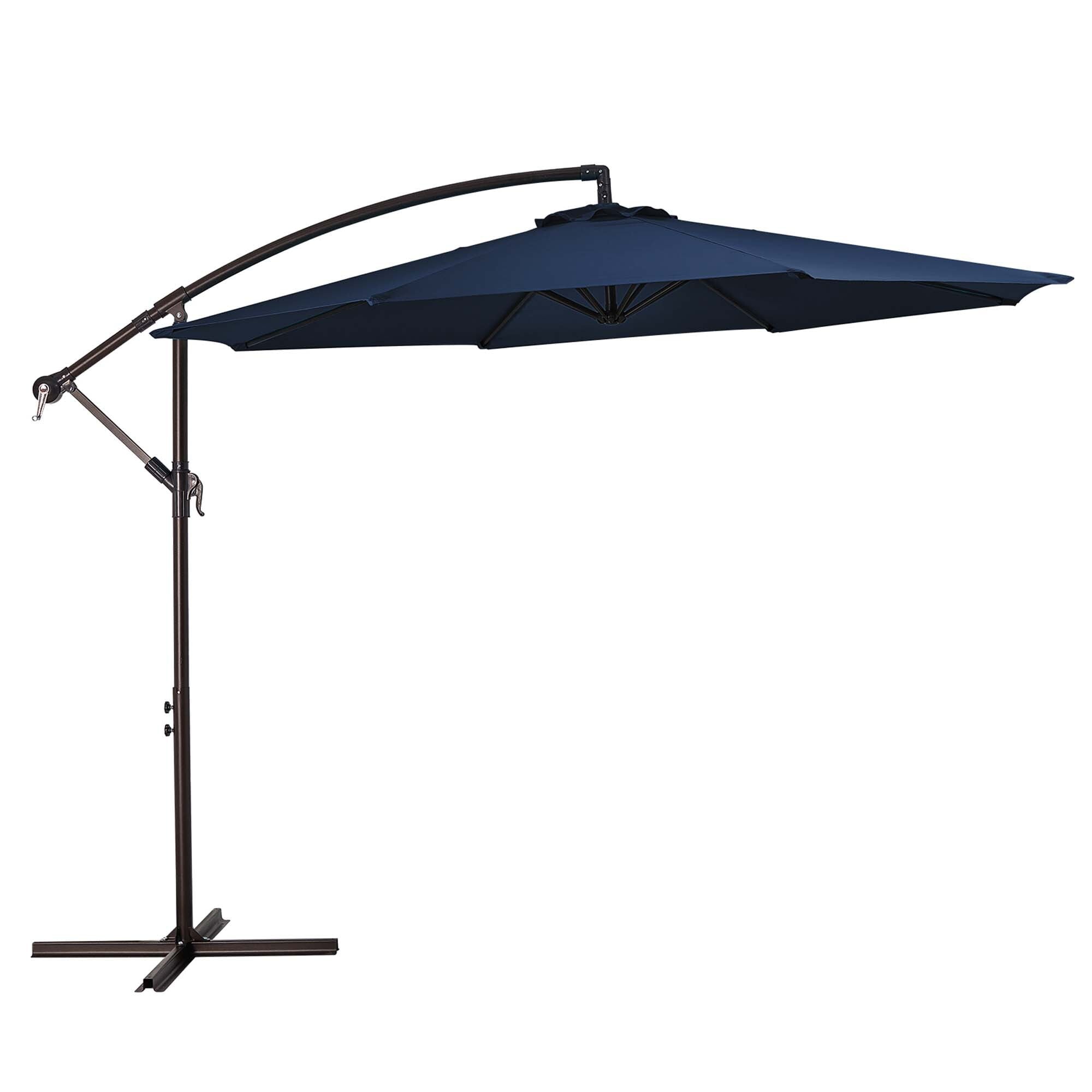 SERWALL 10ft Outdoor Hanging Offset Patio Cantilever Umbrella(No Base), Navy