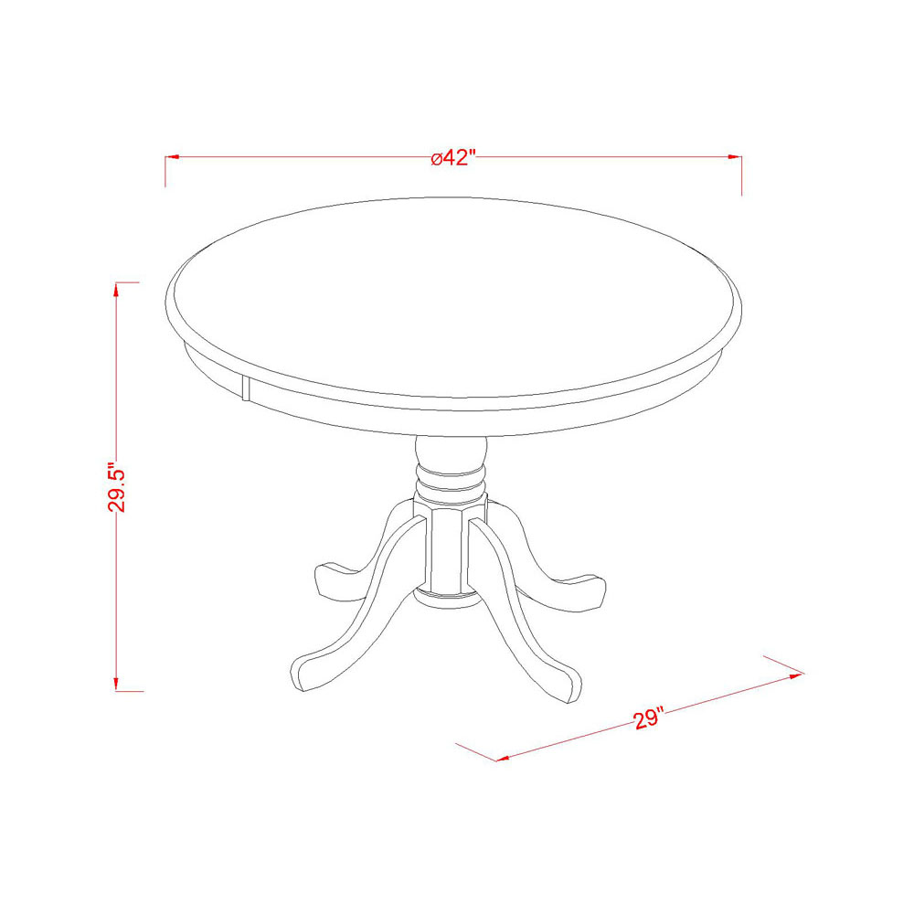 HLNO5-MAH-C 5 Pc set with a Kitchen Table and 4 Dinette Chairs in Mahogany