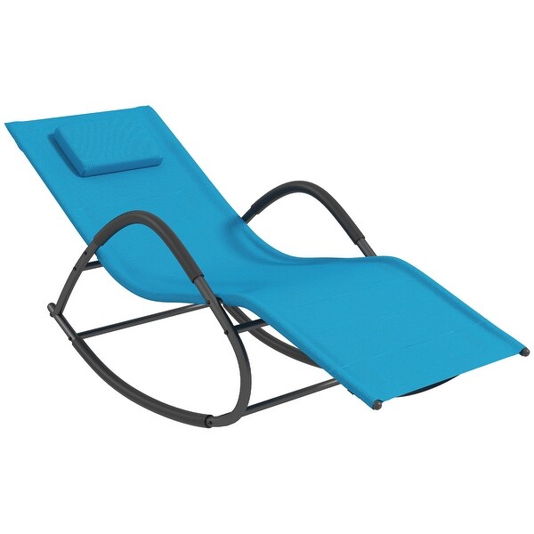 Outsunny Rocking Chair，Zero Gravity Patio Chaise Sun Lounger，Outdoor Rocker，UV Water Resistant