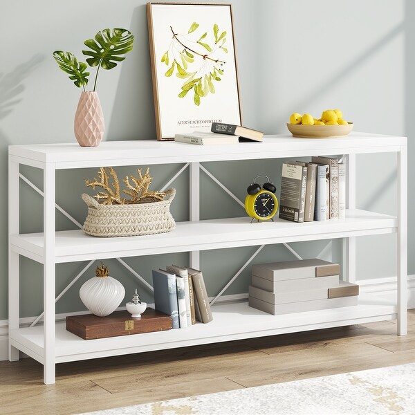 Sofa Console Table， 3 Tiers TV Console Stand， Entryway Table