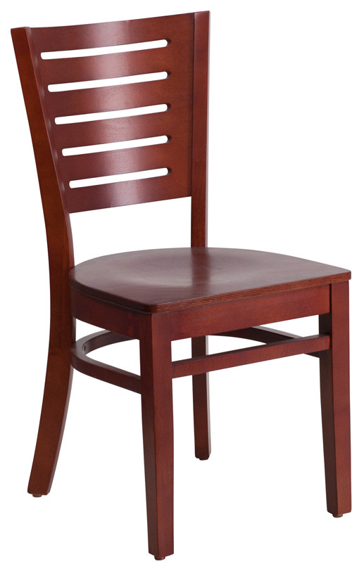 Darby Series Slat Back Mahogany Wood Restaurant Chair   Transitional   Dining Chairs   by First of a Kind USA Inc  Houzz