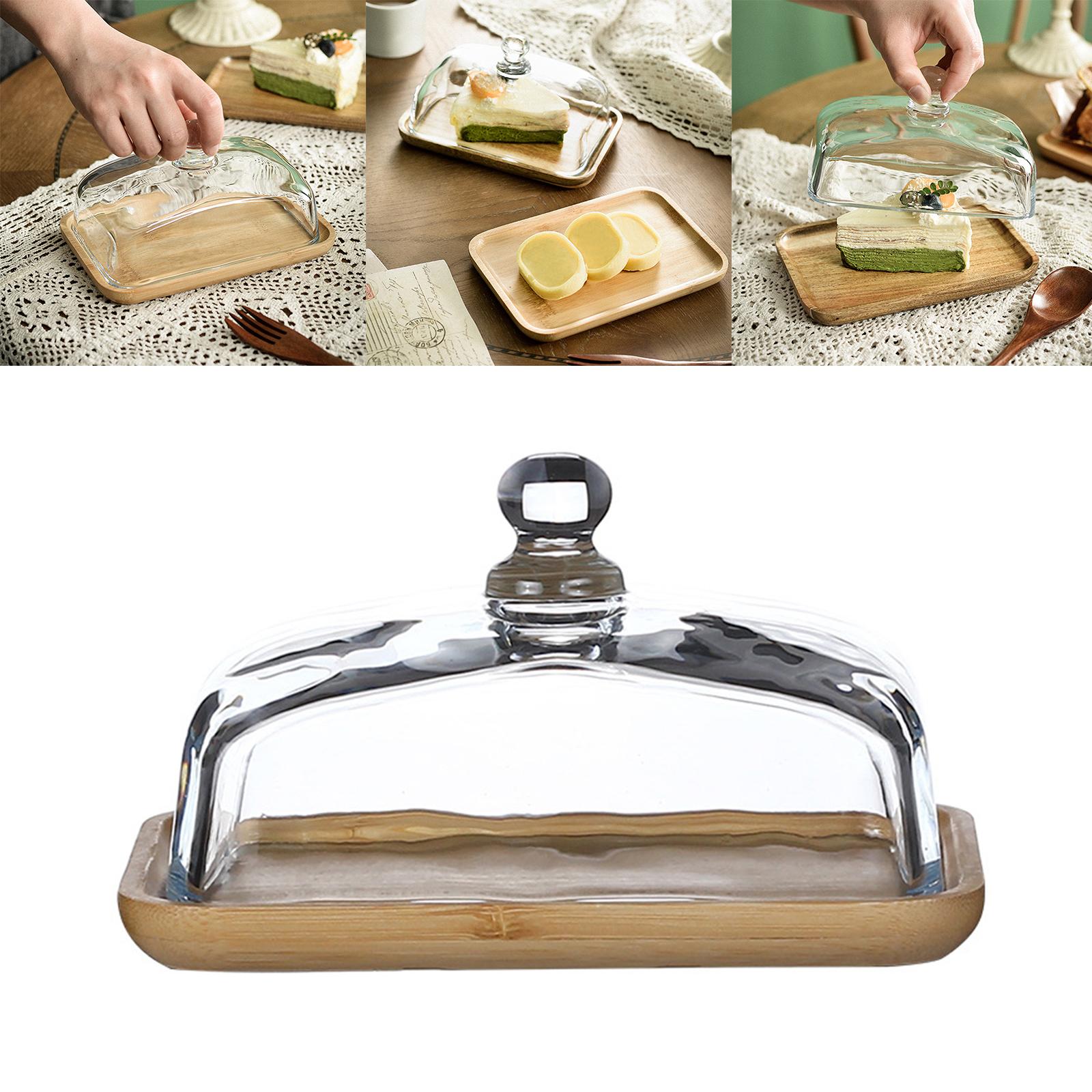 Wood Serving Tray with Cover， Practical Platter， Cheese Board Cold Resistant Holder Thickened Cake Stand Salad Wedding Kitchen