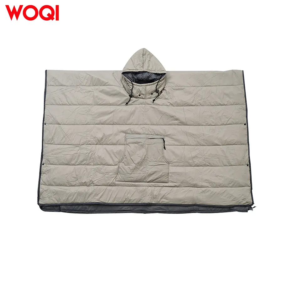 WOQI portable hooded premium camping sleeping bag  winter outdoor cloak sleeping bag