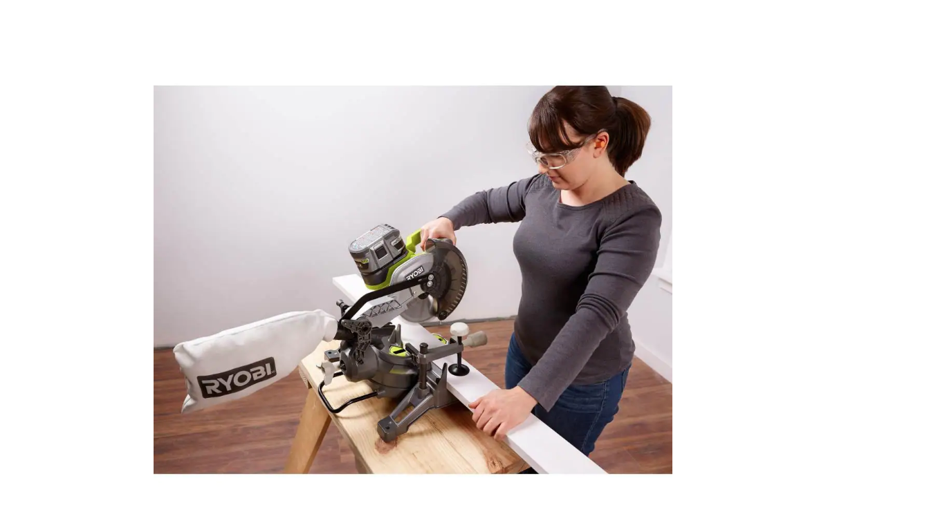 RYOBI P553-PSK005 ONE+ 18V Cordless 7-1/4 in. Compound Miter Saw with 2.0 Ah Battery and Charger