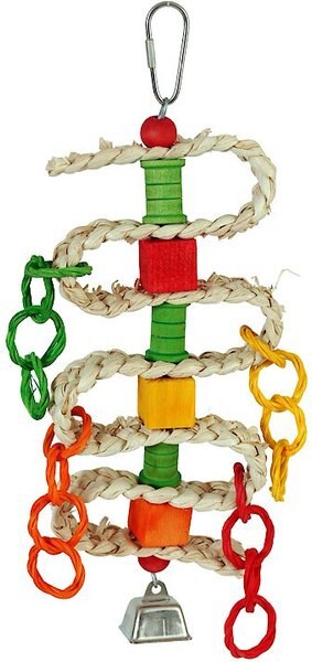 Caitec Featherland Paradise Braided Spools and Blocks Bird Toy