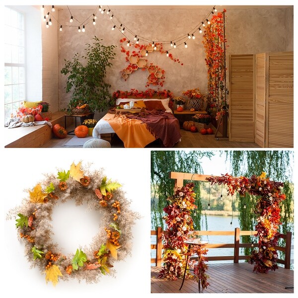 200pcs Artificial Leaves Fall Maple Autumn Fake Leaf Decoration，Green