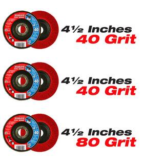 DIABLO 4-12 in. Steel Demon Flap Disc Type 29-Grit to 40-Grit 60-Grit and 80-Grit Conical (3-Pack) DCX045406080N3G