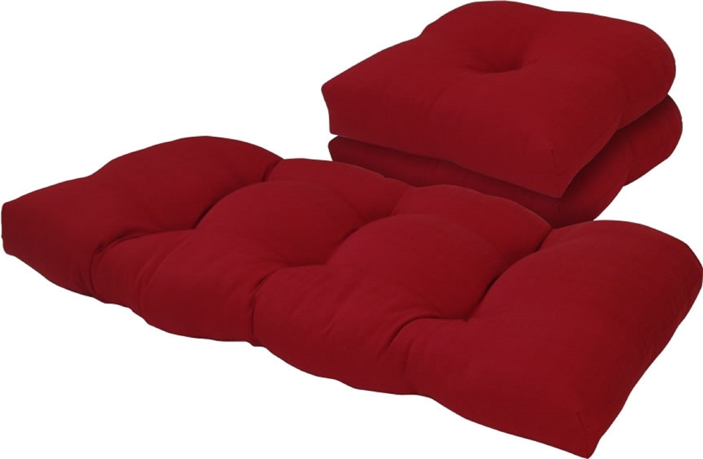 Tempo Outdoor Solid Chili Pepper Red 3 Piece Cushion Seat Set