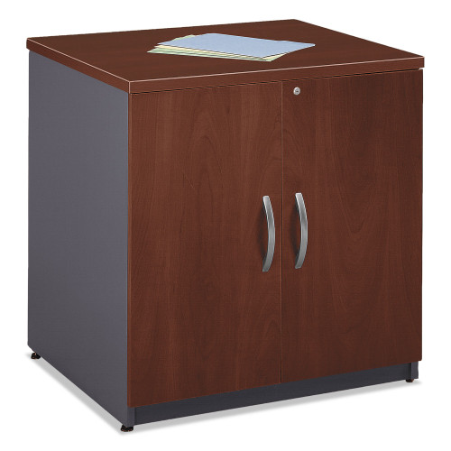 Bush Series C Collection 30W Storage Cabinet， Graphite Gray/Hansen Cherry (WC24496A)