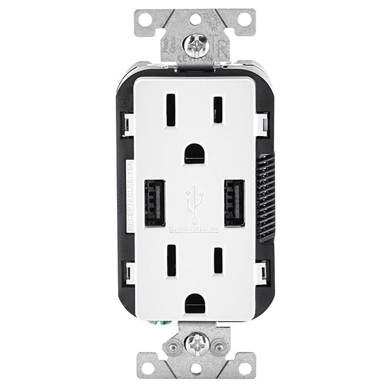 USB DUPLX RECEPTACLE WHT