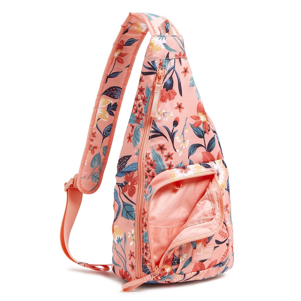 Vera Bradley  Sling Backpack in Paradise Bright Coral