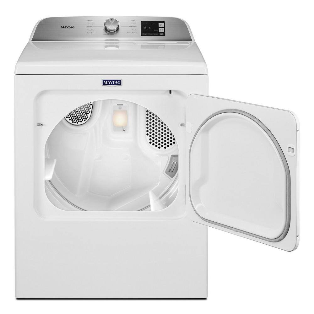 Maytag 7.0 cu. ft. 240-Volt White Electric Vented Dryer with Moisture Sensing MED6200KW