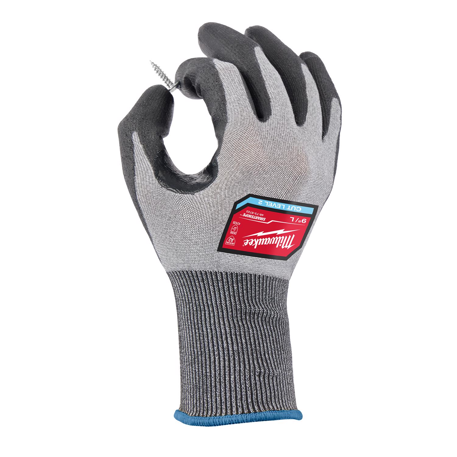 MW Unisex Indoor/Outdoor Dipped Gloves Black/Gray L 1 ct