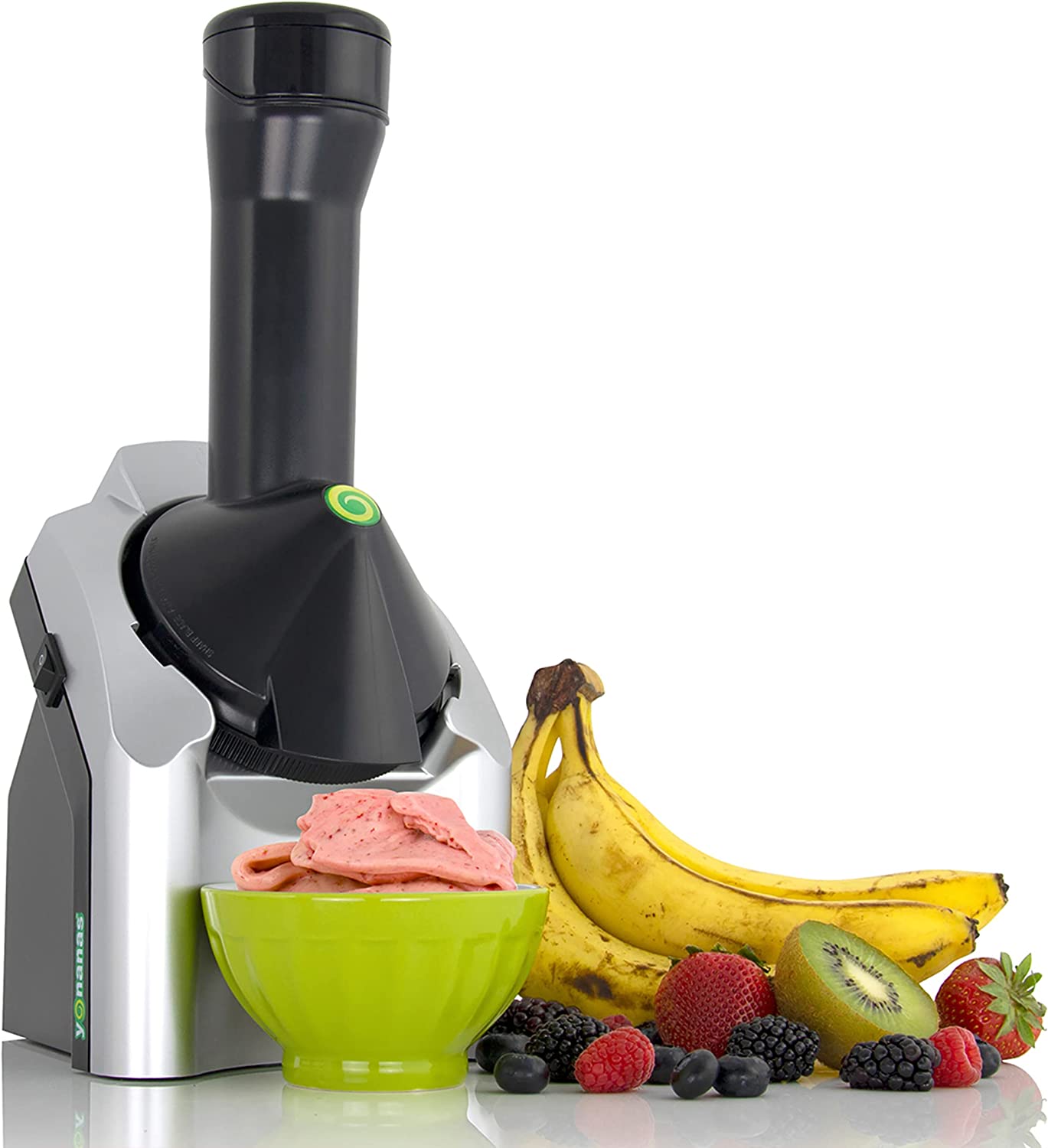 Yonanas 902 Soft Serve Dessert Maker， Sorbet and Ice Cream Maker， 200-Watts， Silver