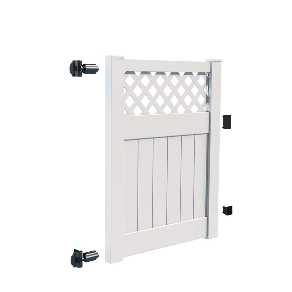 Barrette Outdoor Living Anderson 4 ft. W x 5 ft. H White Vinyl Un-Assembled Fence Gate 73025024