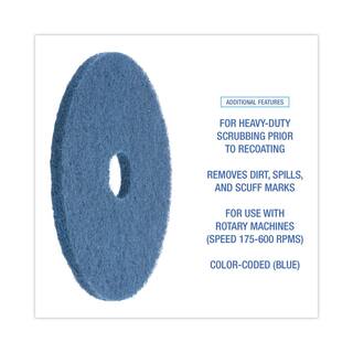 Boardwalk Scrubbing Floor Pads 17 in. Dia Blue (5-Carton) BWK4017BLU