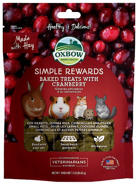 Oxbow Simple Rewards Oven Baked with Cranberry Small Animal Treats