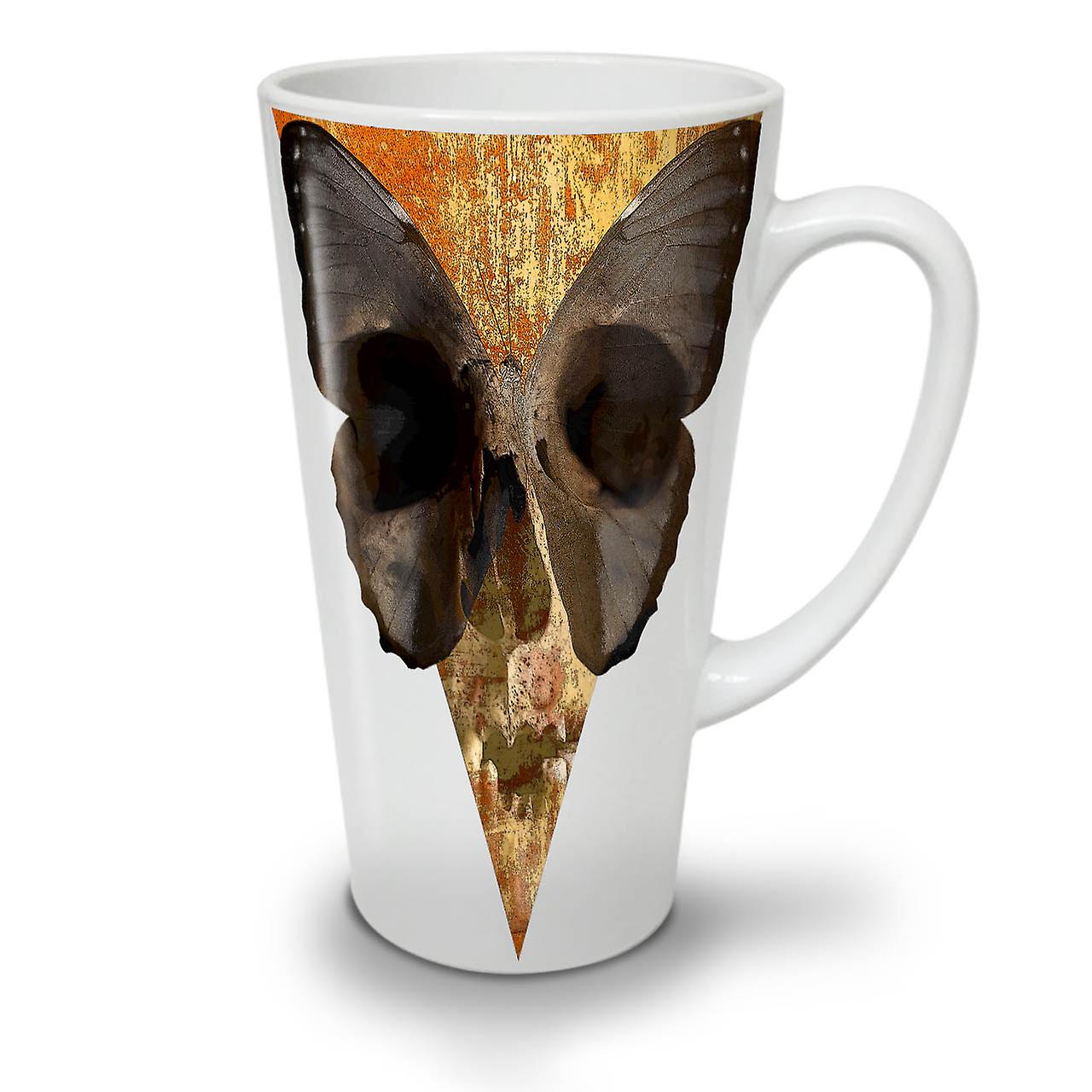 Butterfly Face Art Skull NEW White Tea Coffee Ceramic Latte Mug 17 oz | Wellcoda