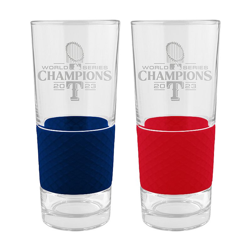 Texas Rangers MLB 2023 World Series Champ Score Pint Glass Set