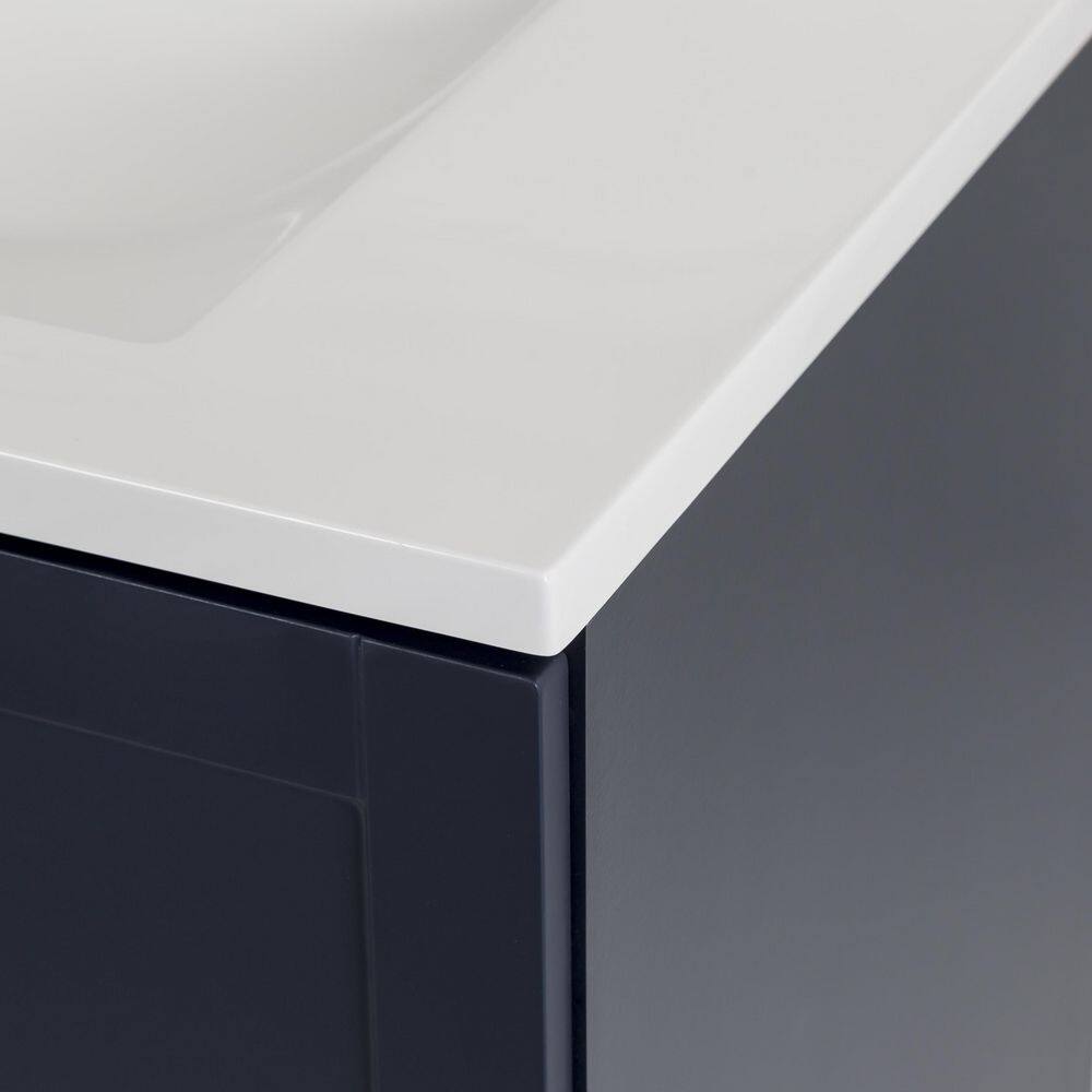 Glacier Bay Lancaster 60.25 in. W x 18.75 in. D Shaker Bath Vanity in Deep Blue with White Cultured Marble Top B60X20330