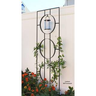 ACHLA DESIGNS Modern Samsara Decorative Garden Trellis 79.75 in. Tall Black Powder Coat Finish FT-58