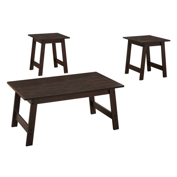 3-Piece Cappuccino Brown Finish Contemporary Table Set 36