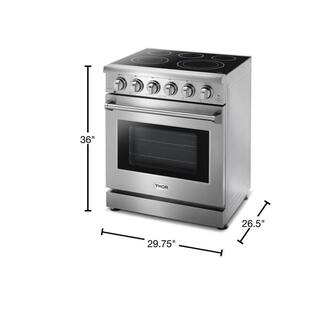 Thor Kitchen 30 in. 4.55 cu. ft. Single Oven Electric Range with Convection in Stainless Steel HRE3001