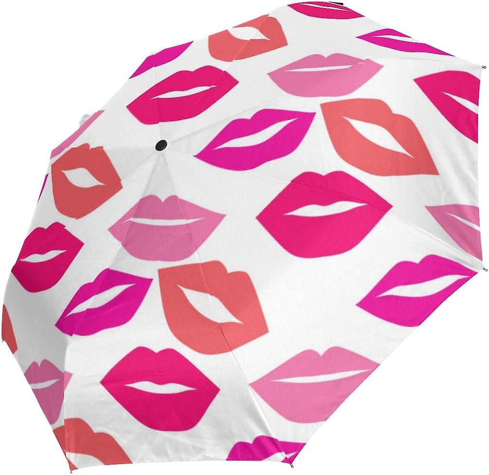 Travel Umbrella Automatic Windproof Foldable Umbrella Beautiful Lips