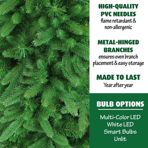 Fraser Hill Farm 7.5 Ft. Carmel Pine Slim Artificial Christmas Tree