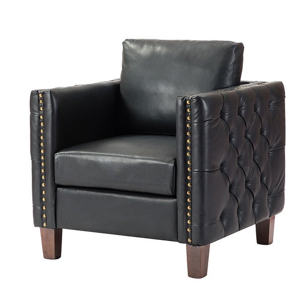 Pr Comfy Upholstered Club Chair with Nailhead Trim by HULALA HOME