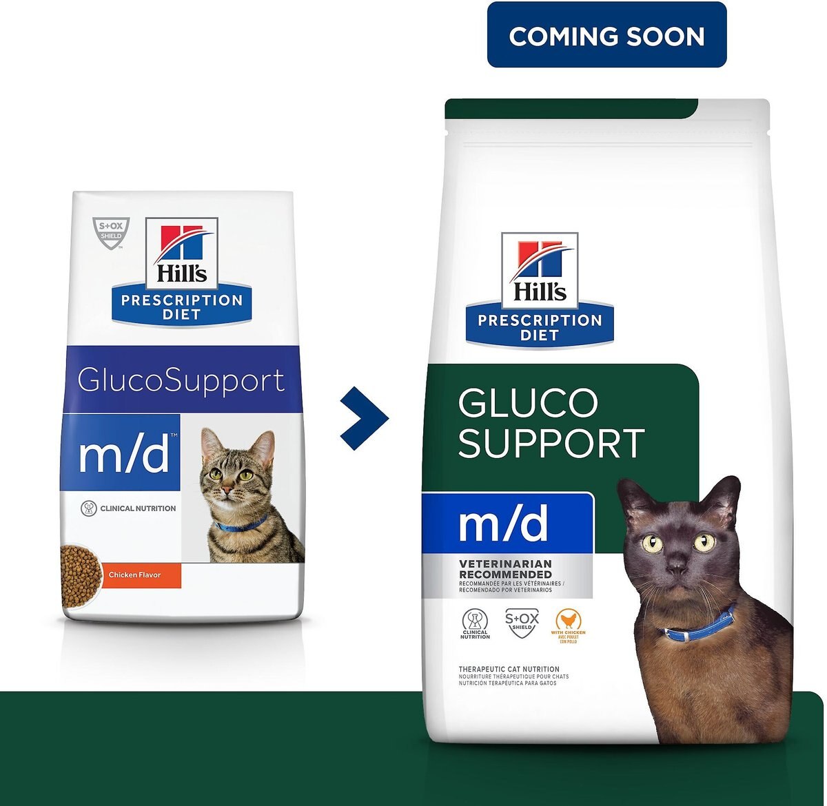 Hill's Prescription Diet m/d GlucoSupport Chicken Flavor Dry Cat Food