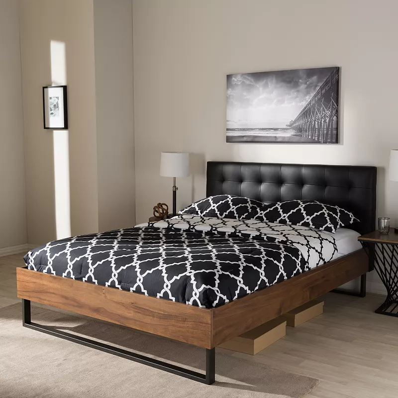 Baxton Studio Mitchell Industrial Platform Bed