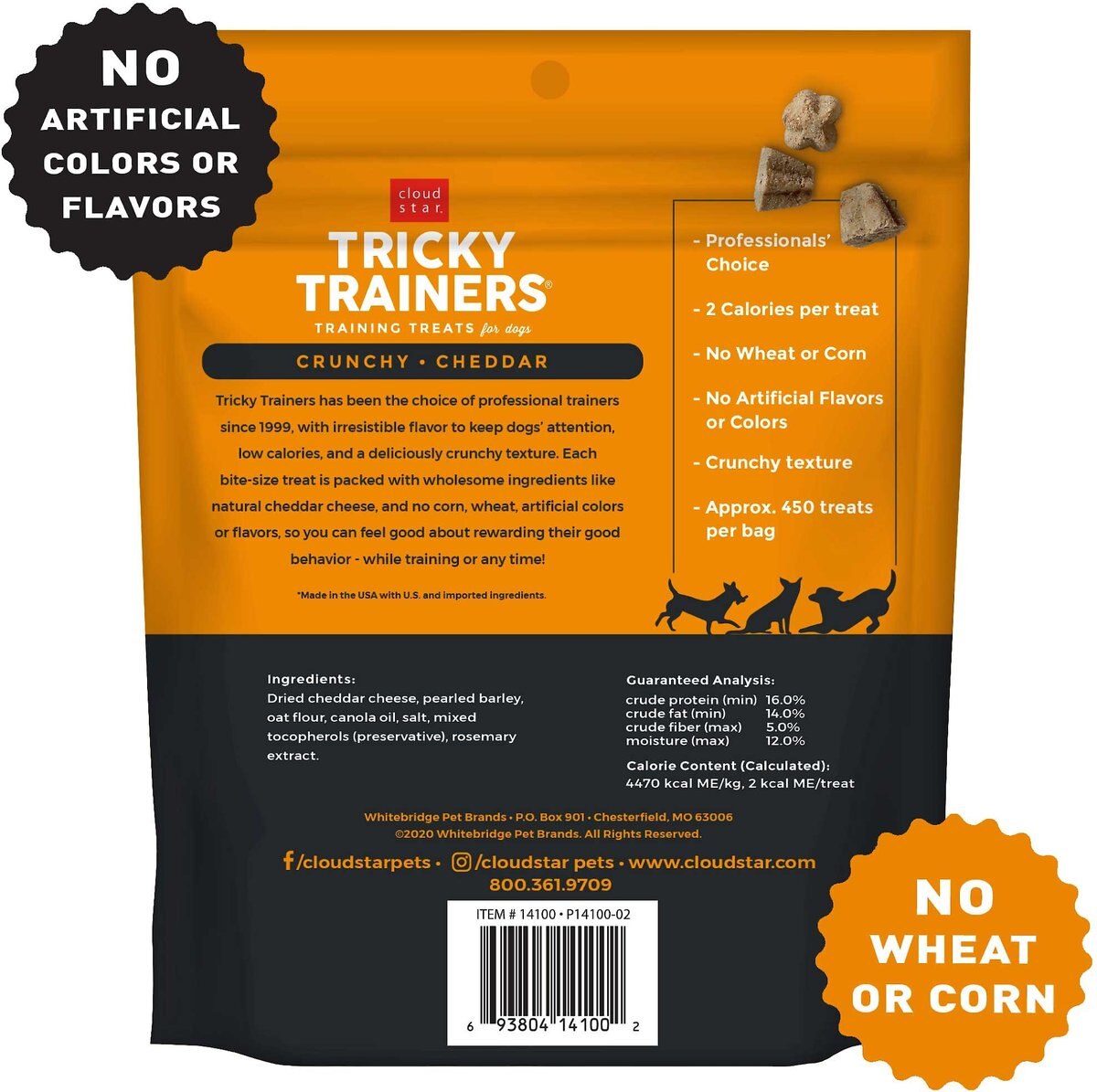 Cloud Star Crunchy Tricky Trainers Cheddar Flavor Dog Treats