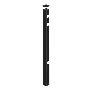 Barrette Outdoor Living 2 in. x 2 in. x 7-13 ft. Black Aluminum Fence Gate Post 73002268